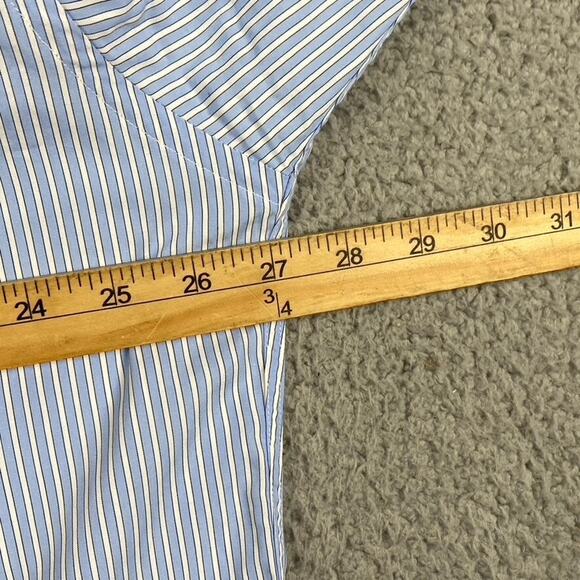 Gitman Gold Master Shirt Makers Button Men's 18 35 2XL Blue White Striped - Picture 8 of 12
